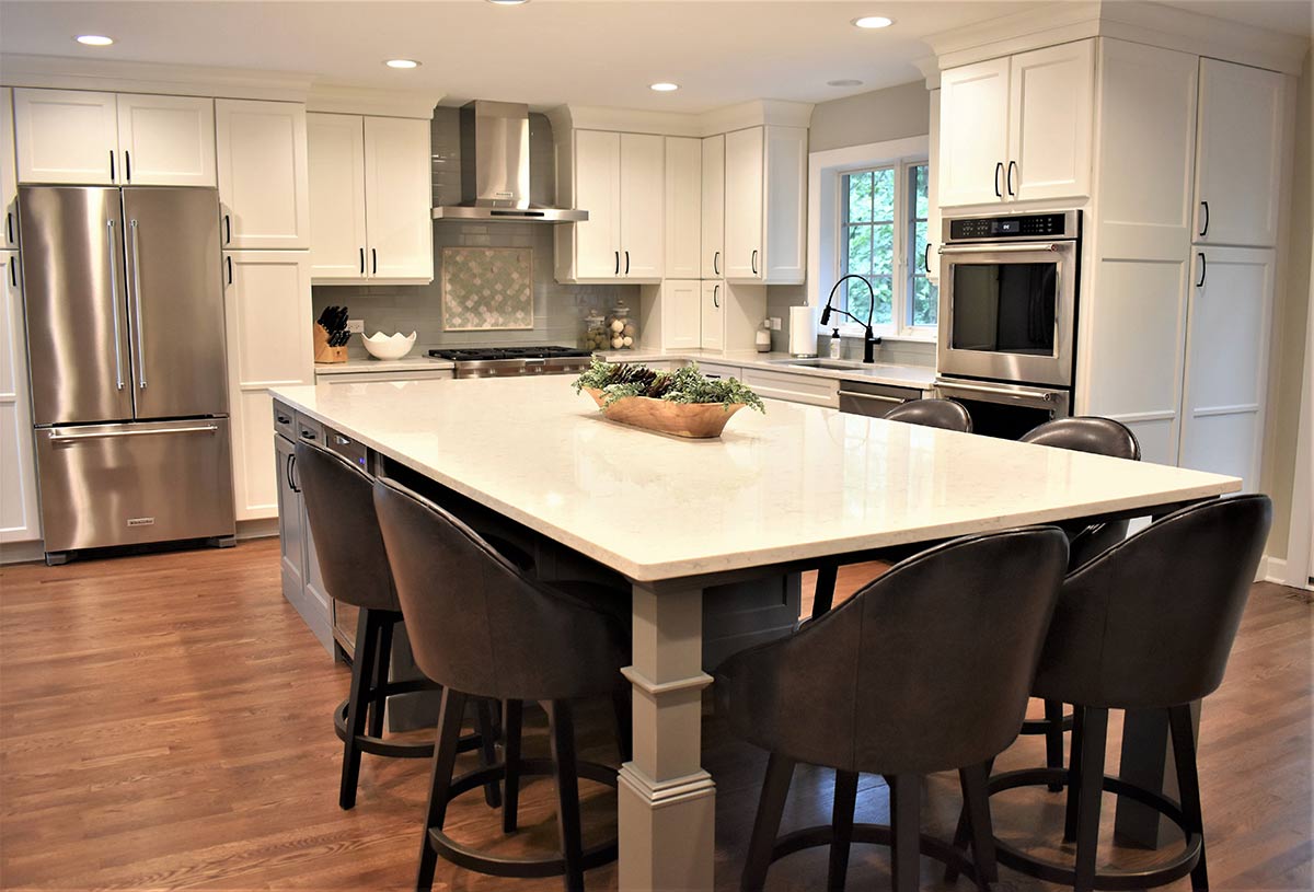 Kitchen remodel with large center island